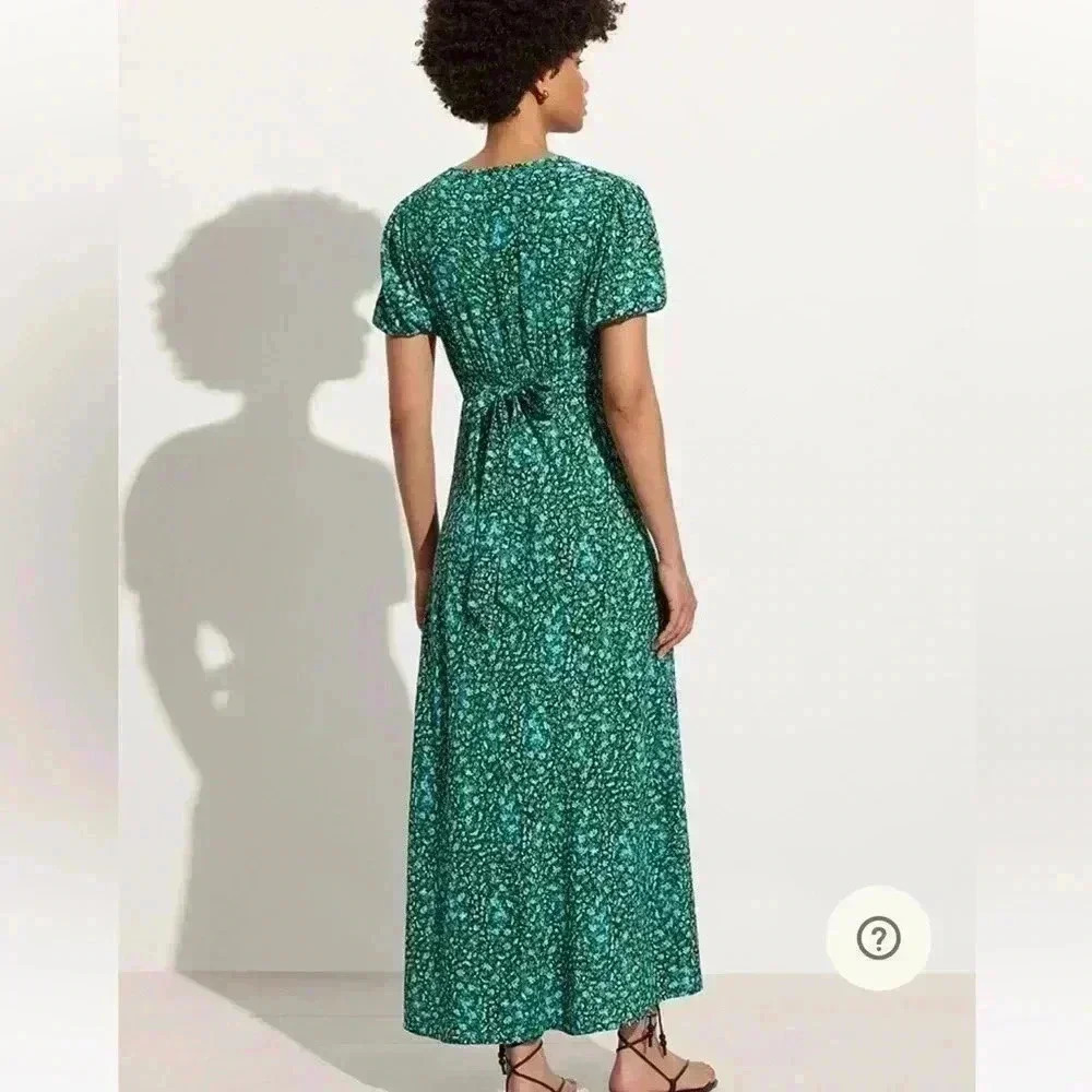 NWT Faithfull the Brand Las Mayas Tie Waist Midi Dress Marilla Floral S - Picture 2 of 6